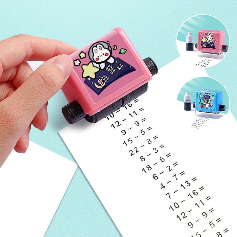 📚Math Roller Stamp – Addition, Subtraction, Multiplication & Division, Auto-Generate Practice Questions for Kids
