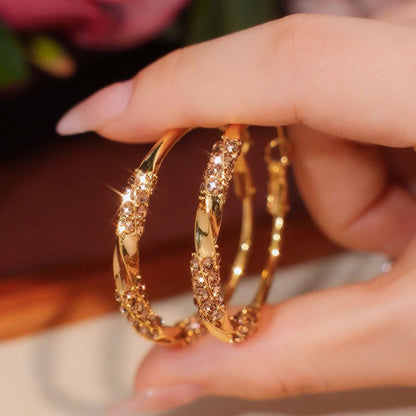 Circle Earrings with Zirconia