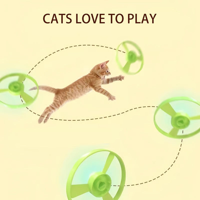🐱Interactive LED Flying Disc Launcher – Disc & Spinning Top 2-in-1, for Cats & Dogs