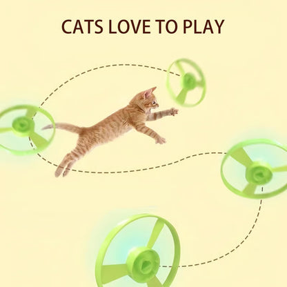 🐱Interactive LED Flying Disc Launcher – Disc & Spinning Top 2-in-1, for Cats & Dogs