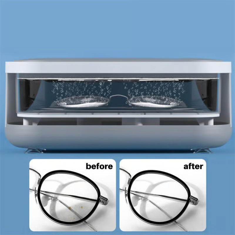 Mini Ultrasonic Eyeglass Cleaner – Portable, Also for Jewelry & Watches