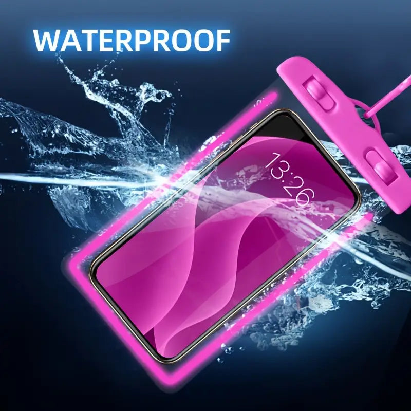 Fluorescent Waterproof Phone Bag – Touchscreen & Swim-Friendly