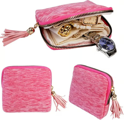 Jewelry zippered pocket case-Travel Jewelry Bag Portable Organizer