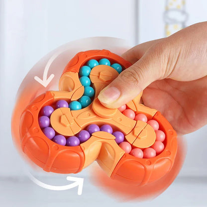 Fidget Spinner + Six-Sided Rotating Cube 2-in-1, Magic Bean Fun Educational Toy