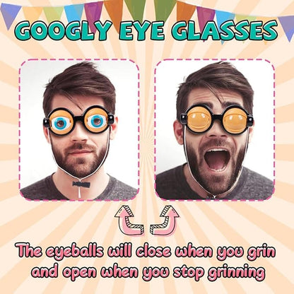 Funny Glasses with Winking Eye Mechanism – Blinking Eye Gag Glasses for Party Favors & Novelty Gifts