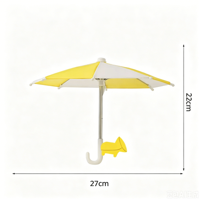 Universal Adjustable Phone Umbrella & Suction Cup Stand – Sun & Rain Protection, Sturdy Suction Mount for Outdoor Use