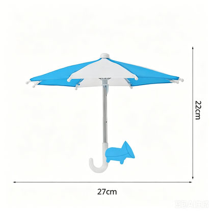 Universal Adjustable Phone Umbrella & Suction Cup Stand – Sun & Rain Protection, Sturdy Suction Mount for Outdoor Use