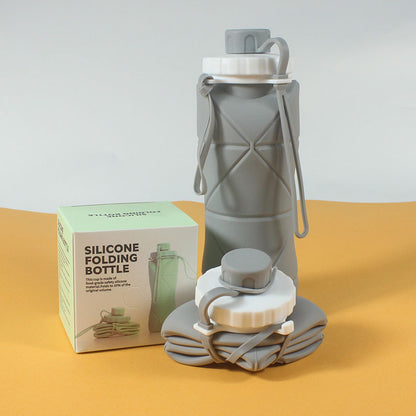 Silicone Foldable Water Bottle Portable Heat-Resistant Food-Grade Outdoor Sports Bottle