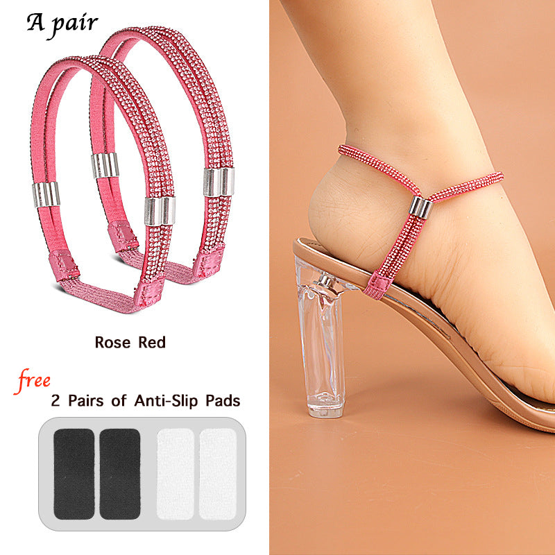 Rhinestone Anti-Slip Heel Strap | High Heel Shoe Fixing Band