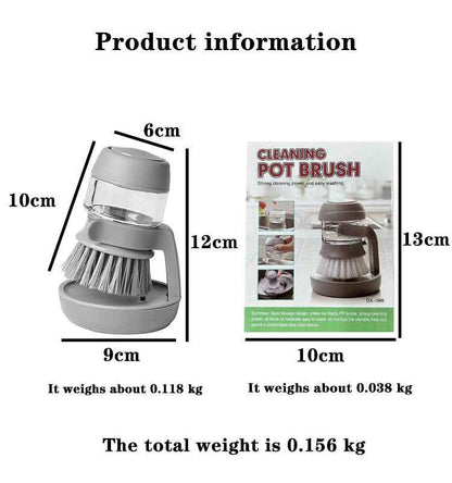 Soap Ease Soap Dispenser Brush – Press, Soap Comes Out Through Bristles, Refillable & No-Mess