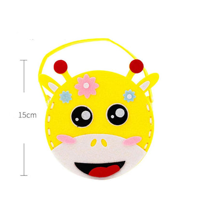 Children's cartoon sewing handbag, paste making material package, improve hands-on ability