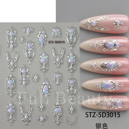 Gold Foil Luxury Embossed Nail Stickers