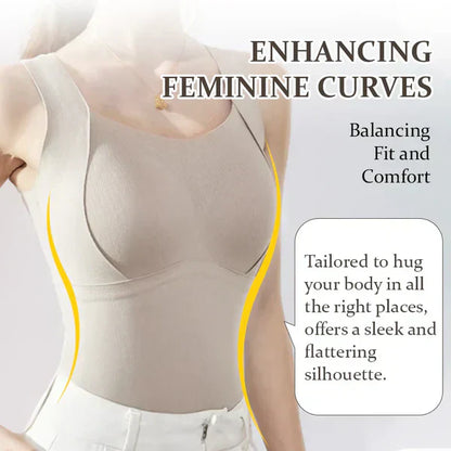 Women's Thermal Tank Tops With Built-in Bra，Suitable for autumn and winter