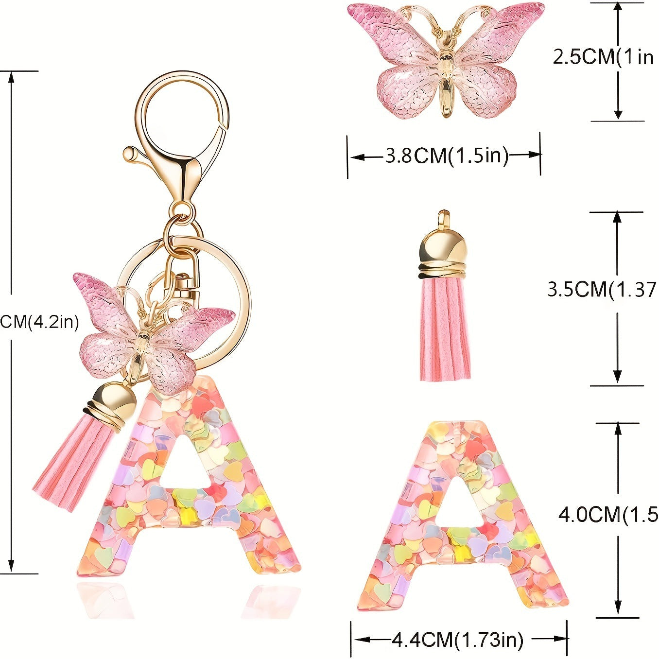 Butterfly Letter Keychain Tassel Design