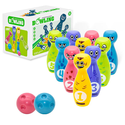 Bowling Toy Set With Cartoon Fun Expressions