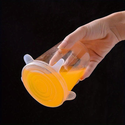 Multifunctional Silicone Food Storage Lids – Airtight & Leak-Proof, Heat & Cold Resistant, 6-Piece Set