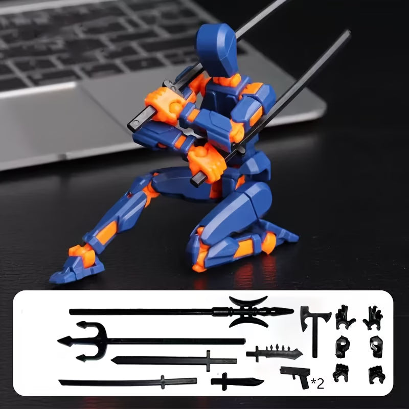 DIY Buildable Articulated Action Figure Toy with Movable Joints