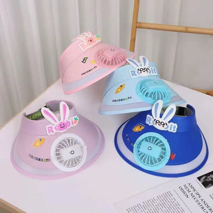 Children's Sun Hat with Rechargeable Fan