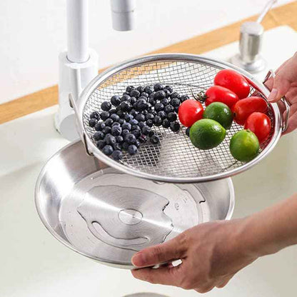 Stainless Steel Oil Strainer Tray – Dual-Handle Design for Easy Lifting