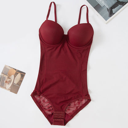 Women's Shapewear Bodysuit with Built-In Bra – Wireless Tummy Control & Bust Lift | Seamless Lace | Body Shaping