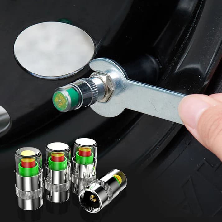 🚗Battery-Free Tire Pressure Monitoring Valve – Screw-On & Go, 3-Color Warning, Leak-Proof for Car & Motorcycle