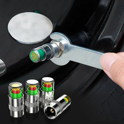 🚗Battery-Free Tire Pressure Monitoring Valve – Screw-On & Go, 3-Color Warning, Leak-Proof for Car & Motorcycle