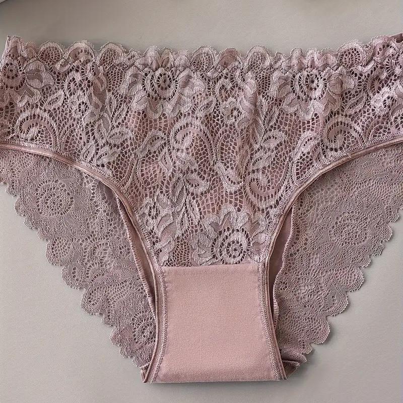 4pcs Women'S Floral Lace Underwear