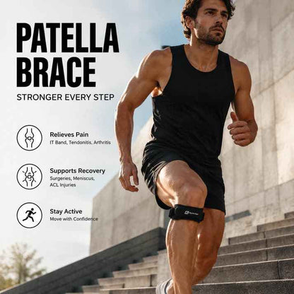 Sports Patella Brace – Adjustable strap, breathable neoprene. Relieves knee pain, stabilises patella