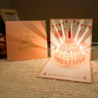3D Pop-Up Birthday Card with Colorful Music & LED Lights