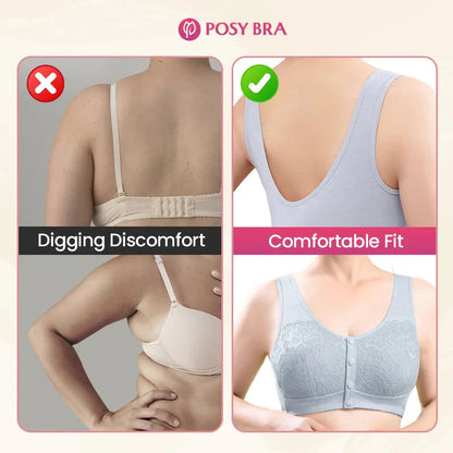 Comfortable Front-Clasp Bra with Slim Closure