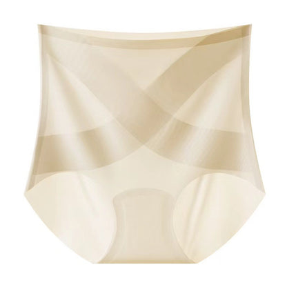 Women's High-Waist Seamless Cooling Gel Fabric Panty Set – High-Waist Cross-Waist Design