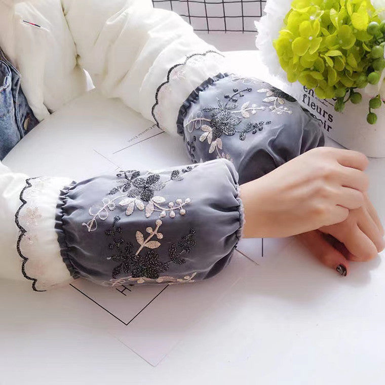 1 Pair Women's Elegant Floral Lace Sleeve Cuffs