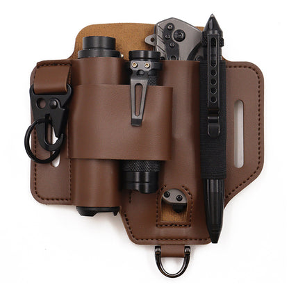 PU Leather Tool Holster with Belt Loop – Portable Tool Pouch for Electricians