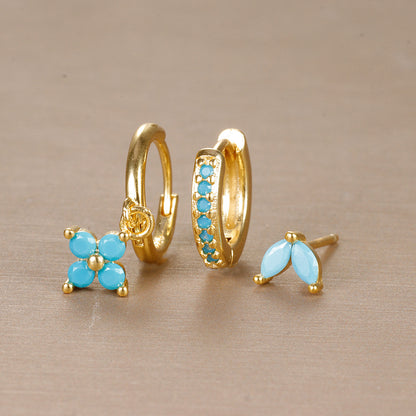 Rhinestone Earring Set – Hoops & Studs, Sparkling