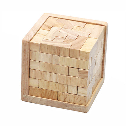 3D Wooden Rubik's Cube Puzzle Toy