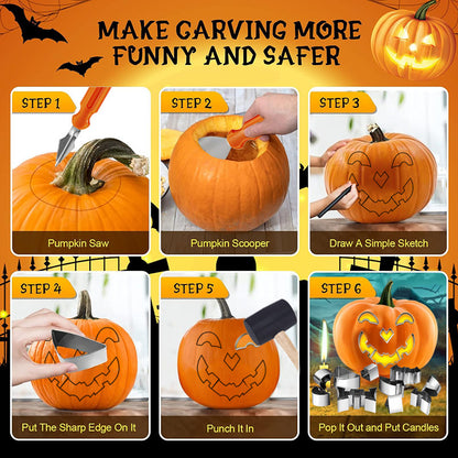 Halloween Pumpkin Carving Kit & Creative DIY Cookie Cutter Set