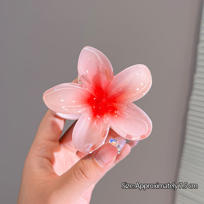 Plumeria Flower Shark Hair Claw Clip for Women – Summer Style