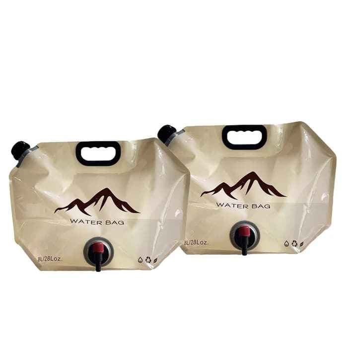 🌲Outdoor Collapsible Water Container Bag – PE Material, 8L Capacity with Knob Faucet, Foldable & Portable for Camping & Road Trips