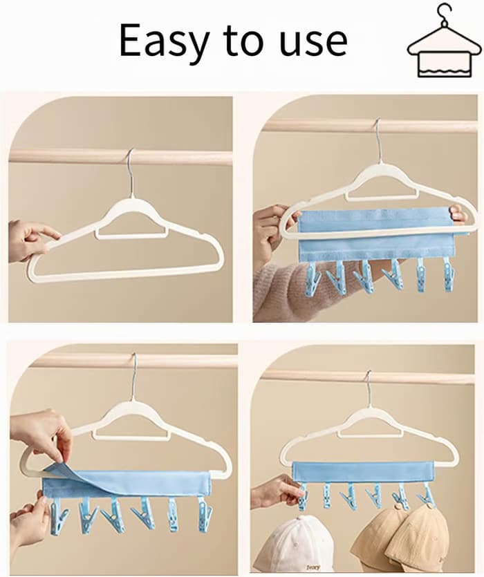 ✈️Portable Travel Clothespins – Turn Any Hanger Into a Clothesline