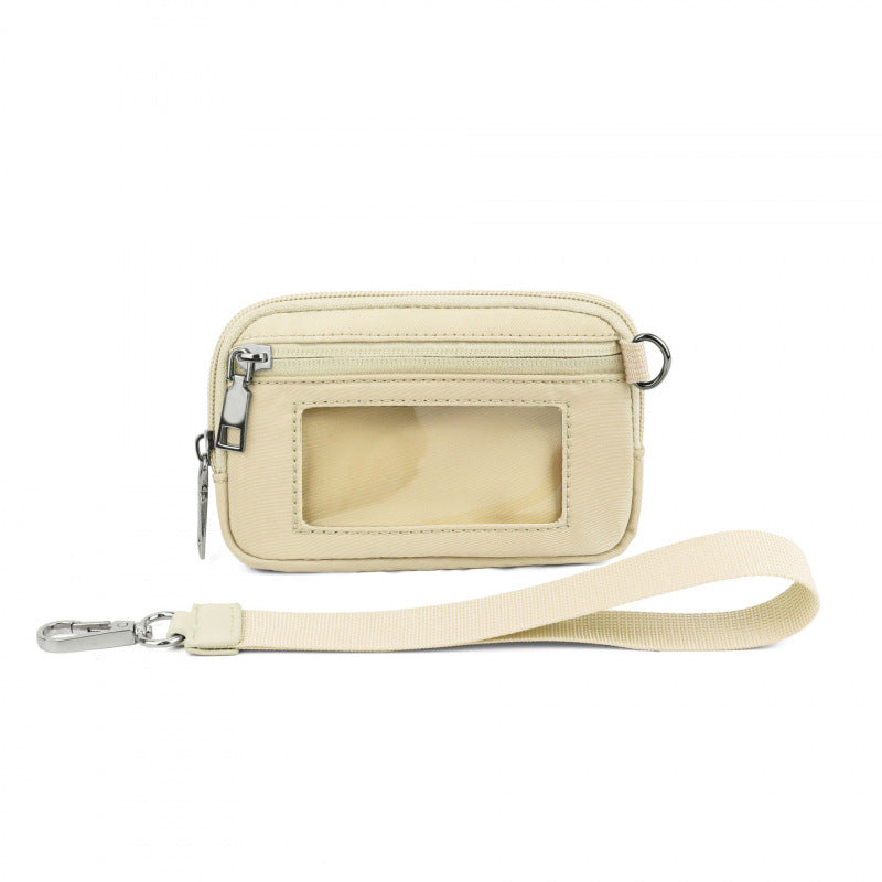 PVC Card Holder Wristlet Wallet Mini ID Purse Zipper Coin Pouch for Women Men