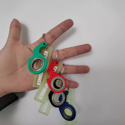 💡Fingertip Spinner Keychain Set – Spinner Keychain + Glow-in-the-Dark Keychain Strap, 2-Piece Set