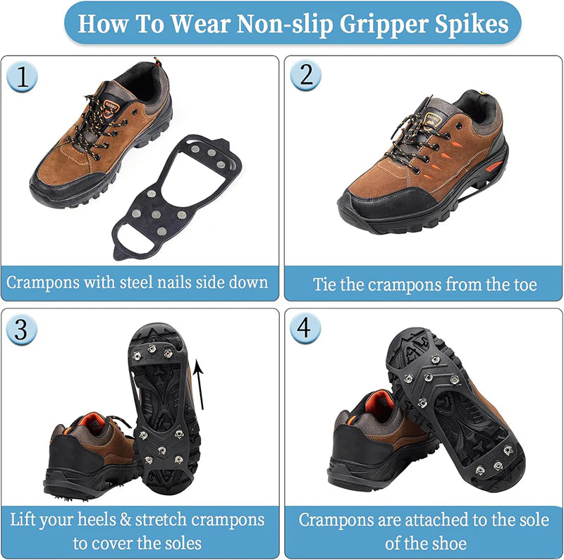 Outdoor Anti-Slip Crampons for Hiking Boots & Shoes