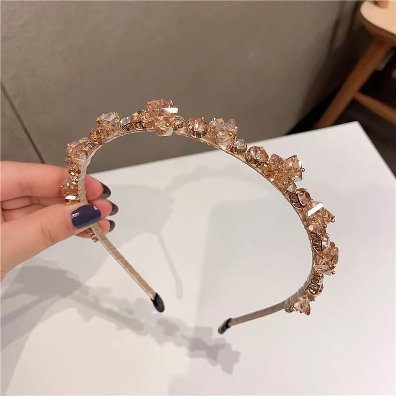 Baroque Luxury Greek Style Metallic Leaf Rhinestone Headband