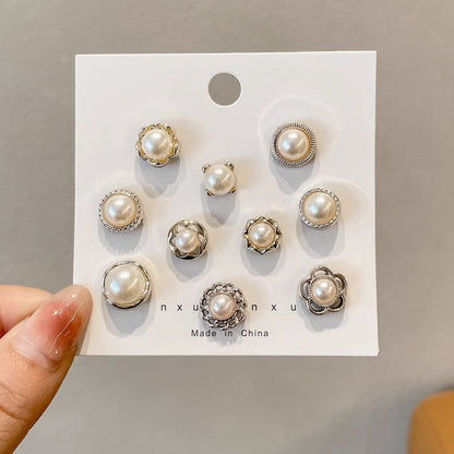 10 Pcs/Set Anti-Exposure Fixed Brooches · Pearl Rhinestone Brooch Set