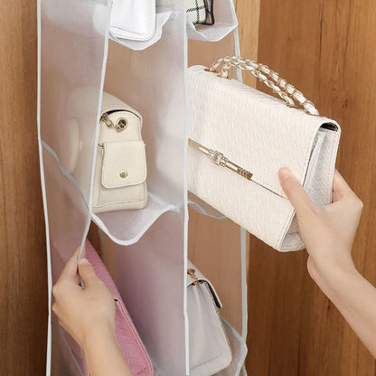 Hanging Handbag Dust-Proof Organizer – 6/8 Large Pockets, Fits Closet & Door, Dustproof & Shape Retention