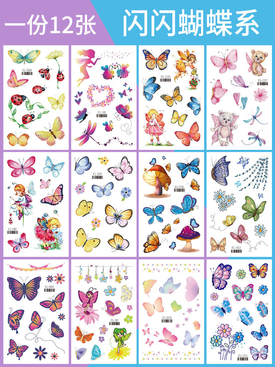 Cartoon Glitter Tattoo Stickers