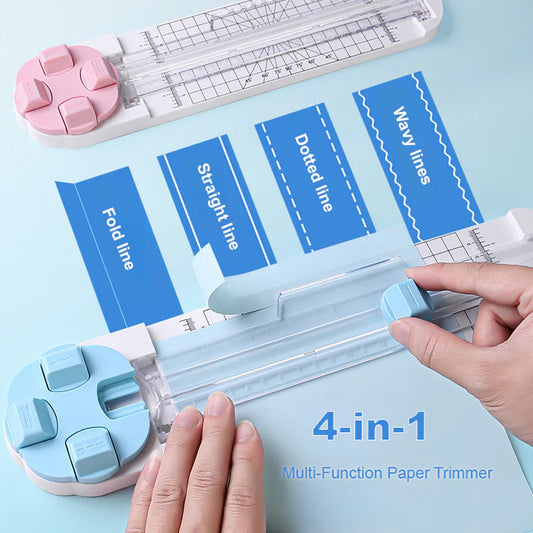 4-in-1 Paper Trimmer – Straight, Wave, Perforated & Creasing Blades