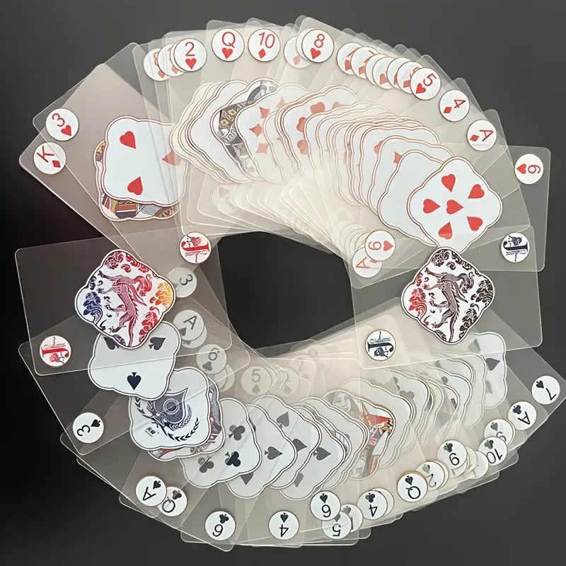 Creative transparent plastic poker cards, waterproof PVC poker cards