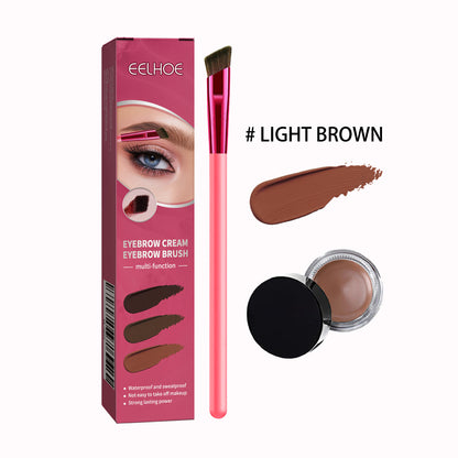 Functional eyebrow brush set, portable eyebrow brush and eyebrow cream