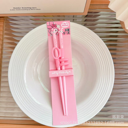 Sanrio for Kuromi & My Melody Cute Cartoon Chopsticks-Aids Proper Chopstick Grip